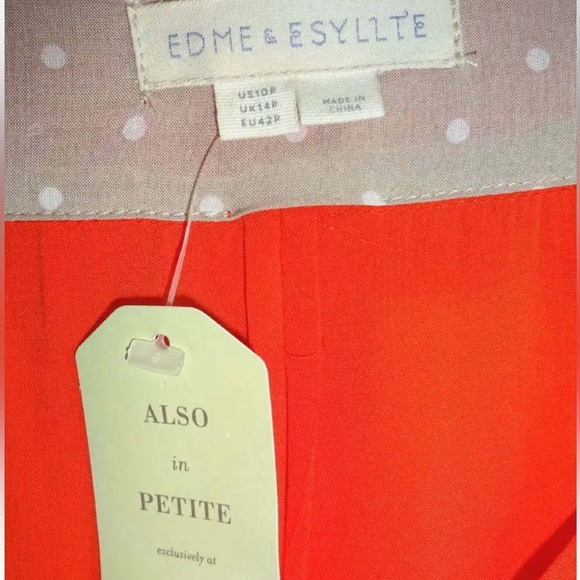 Anthropologie Drapey Pleated Henley Top P10 Petite Large Red Front Pocket Blouse - Picture 13 of 16